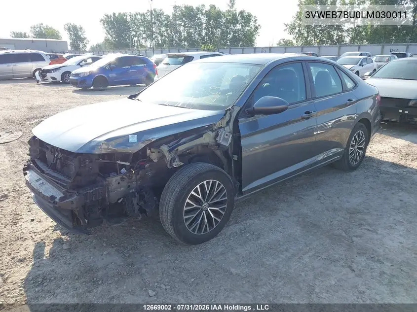 2020 VOLKSWAGEN JETTA VIN 3VWEB7BU0LM030011 — фото 2