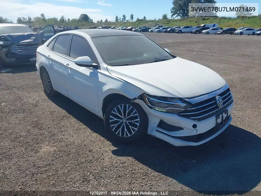 VOLKSWAGEN JETTA 2020, VIN 3VWEB7BU7LM071459