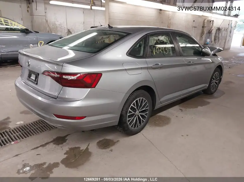 2021 VOLKSWAGEN JETTA VIN 3VWC57BUXMM024314 — фото 4