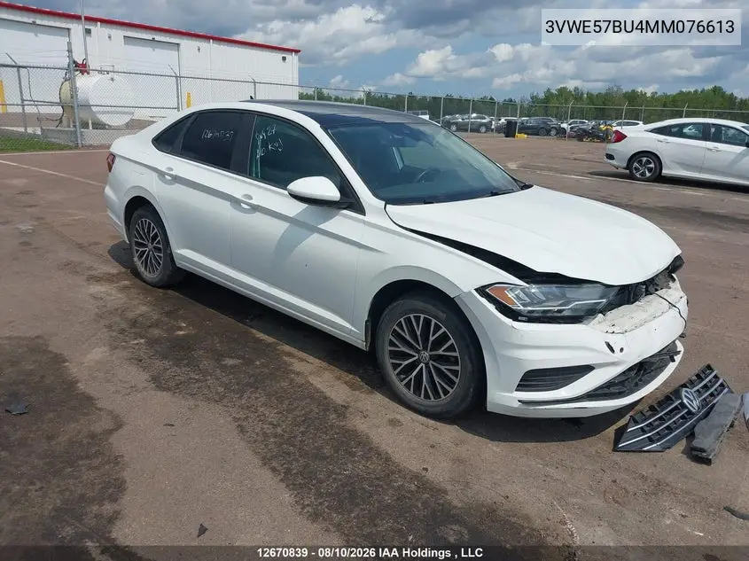 VOLKSWAGEN JETTA 2021, VIN 3VWE57BU4MM076613
