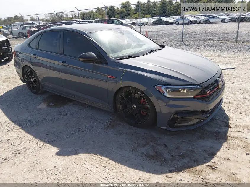 VOLKSWAGEN JETTA 2021, VIN 3VW6T7BU4MM086312