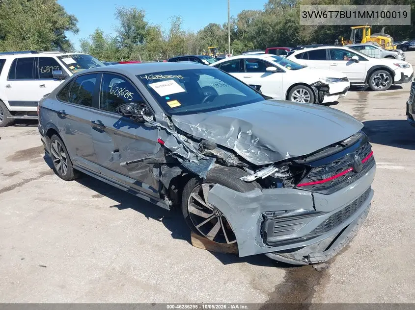 VOLKSWAGEN JETTA 2021, VIN 3VW6T7BU1MM100019