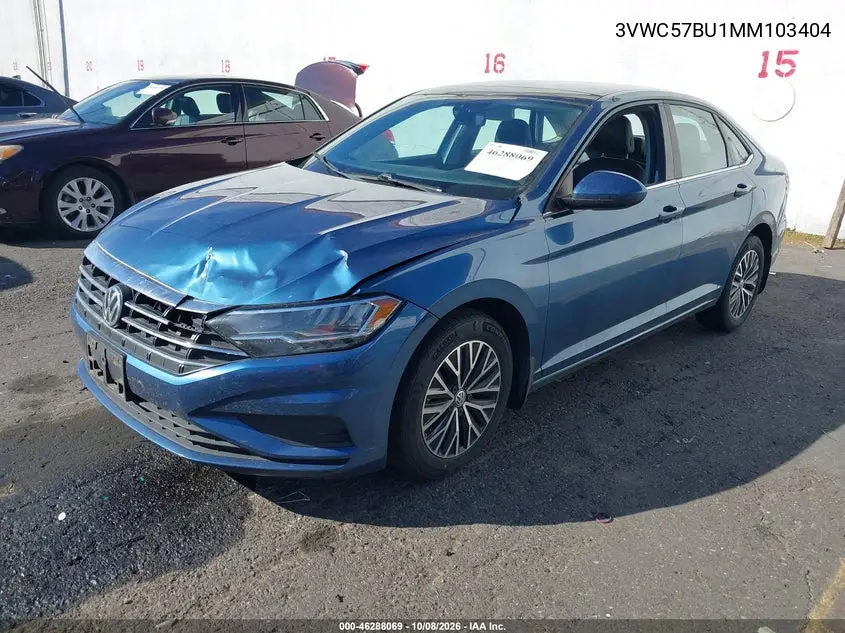 2021 VOLKSWAGEN JETTA VIN 3VWC57BU1MM103404 — фото 2
