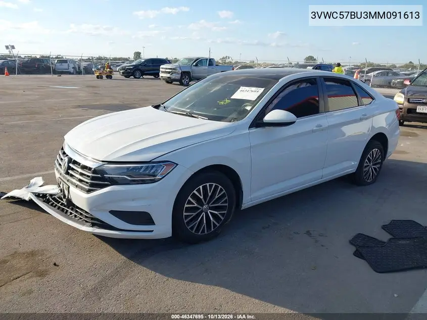 2021 VOLKSWAGEN JETTA VIN 3VWC57BU3MM091613 — фото 2