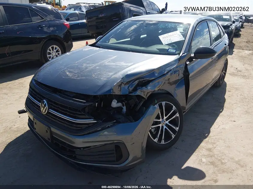 2022 VOLKSWAGEN JETTA VIN 3VWAM7BU3NM020262 — фото 2