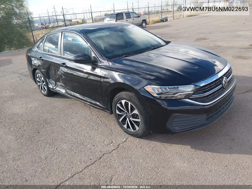 VOLKSWAGEN JETTA 2022, VIN 3VWCM7BU6NM022693
