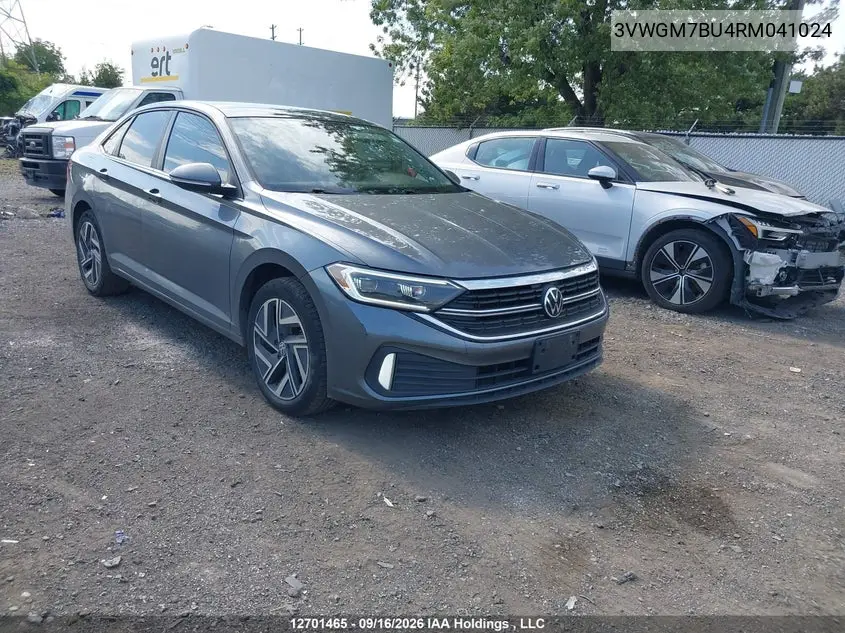 VOLKSWAGEN JETTA 2024, VIN 3VWGM7BU4RM041024