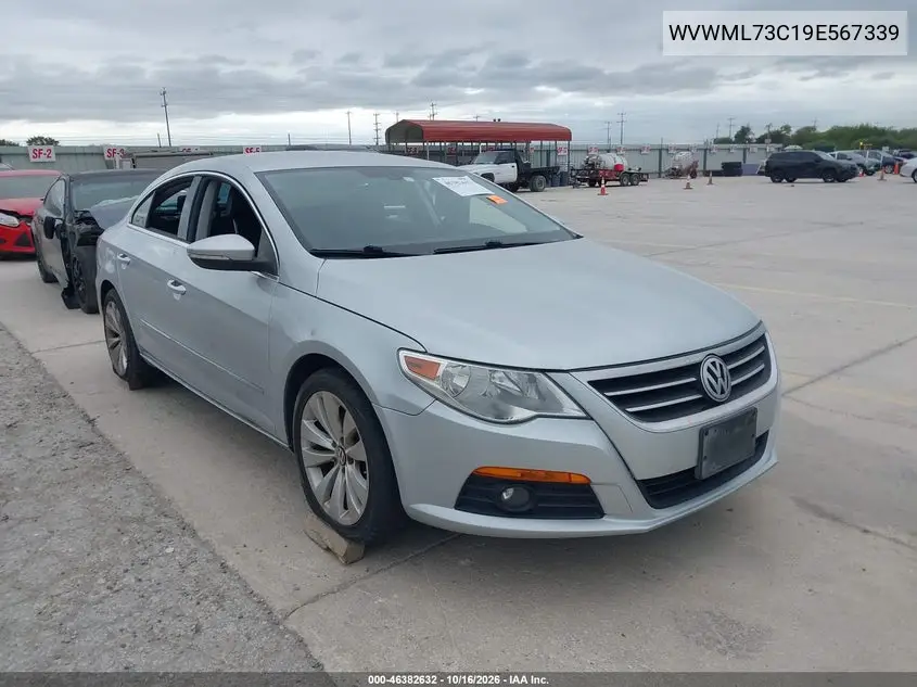 VOLKSWAGEN PASSAT CC 2009, VIN WVWML73C19E567339
