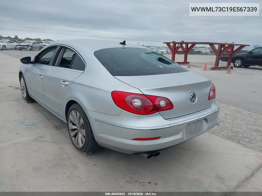 2009 VOLKSWAGEN PASSAT CC VIN WVWML73C19E567339 — фото 3