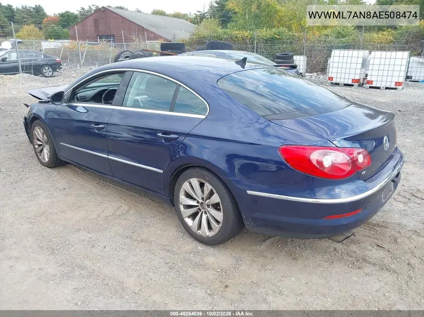 2010 VOLKSWAGEN PASSAT CC VIN WVWML7AN8AE508474 — фото 3