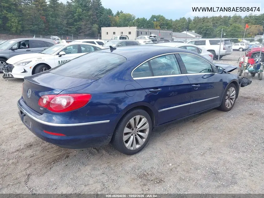 2010 VOLKSWAGEN PASSAT CC VIN WVWML7AN8AE508474 — фото 4