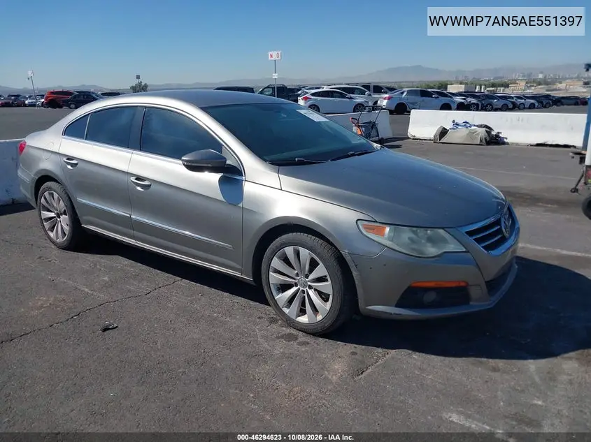 VOLKSWAGEN PASSAT CC 2010, VIN WVWMP7AN5AE551397
