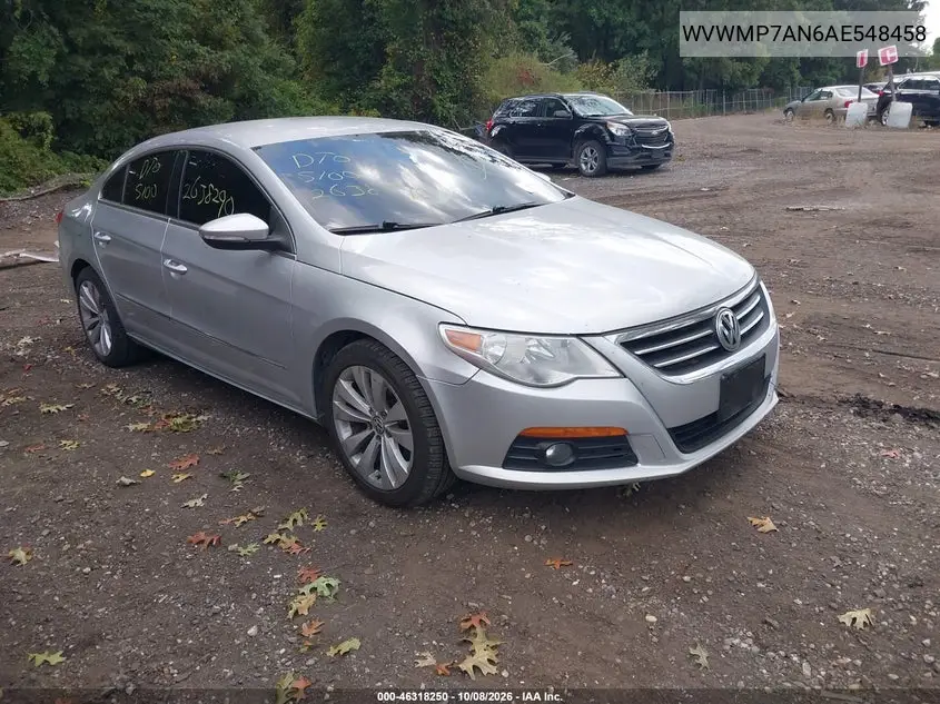 VOLKSWAGEN PASSAT CC 2010, VIN WVWMP7AN6AE548458