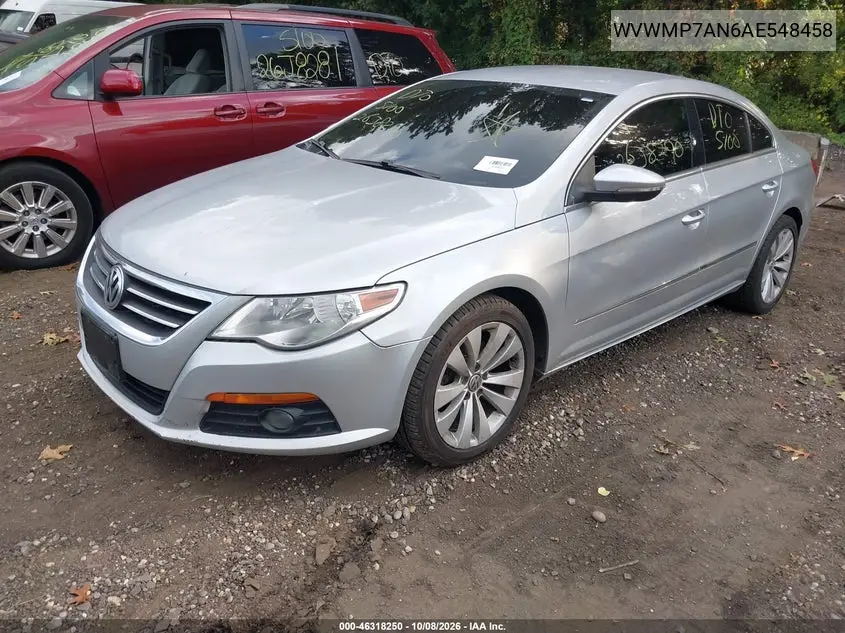 2010 VOLKSWAGEN PASSAT CC VIN WVWMP7AN6AE548458 — фото 2