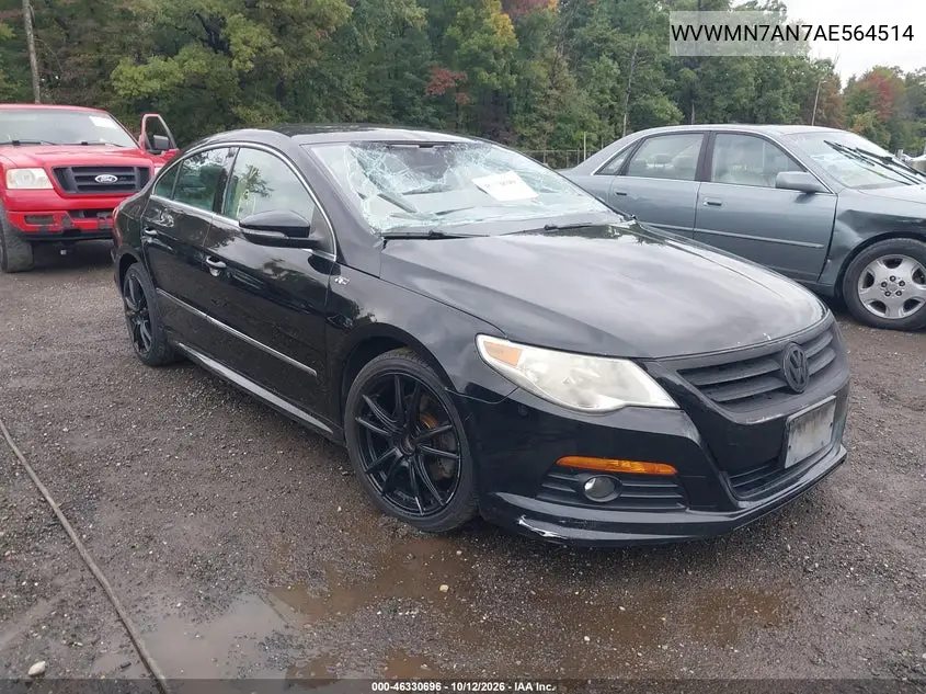 VOLKSWAGEN PASSAT CC 2010, VIN WVWMN7AN7AE564514