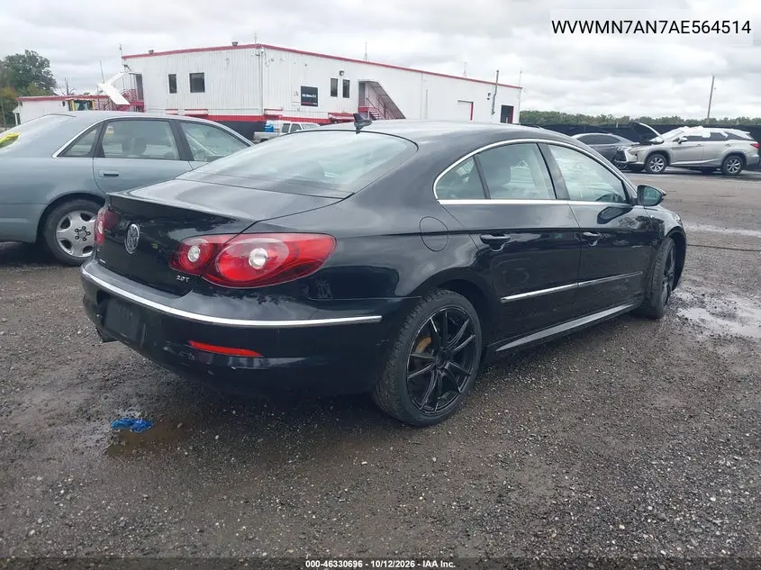 2010 VOLKSWAGEN PASSAT CC VIN WVWMN7AN7AE564514 — фото 4