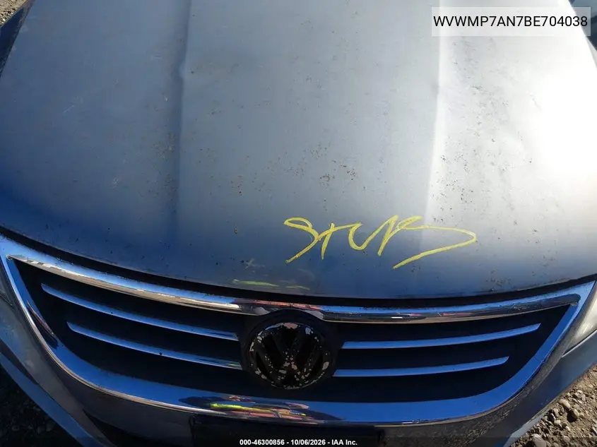2011 VOLKSWAGEN PASSAT CC VIN WVWMP7AN7BE704038 — фото 10