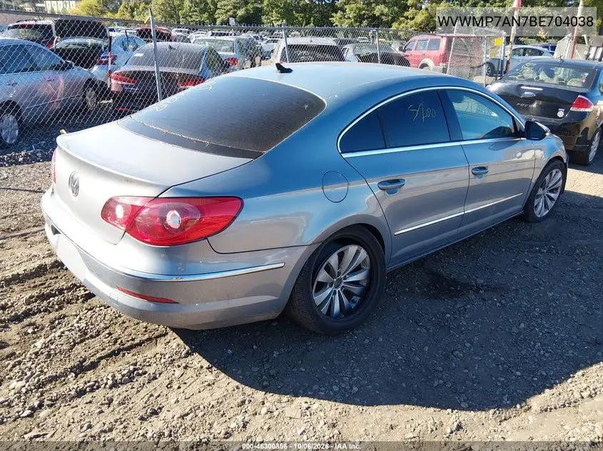 2011 VOLKSWAGEN PASSAT CC VIN WVWMP7AN7BE704038 — фото 4