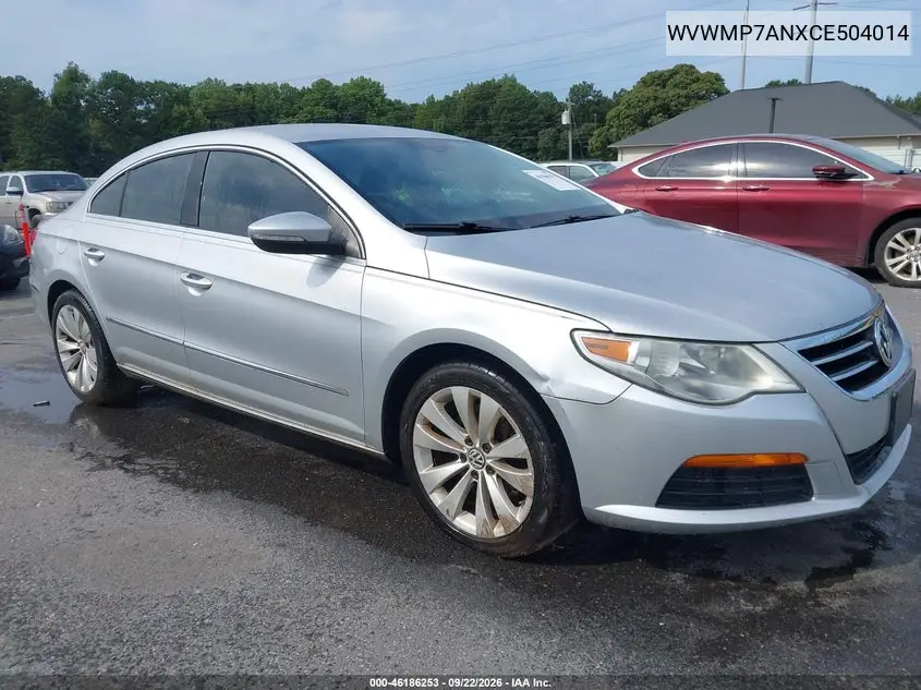 VOLKSWAGEN PASSAT CC 2012, VIN WVWMP7ANXCE504014