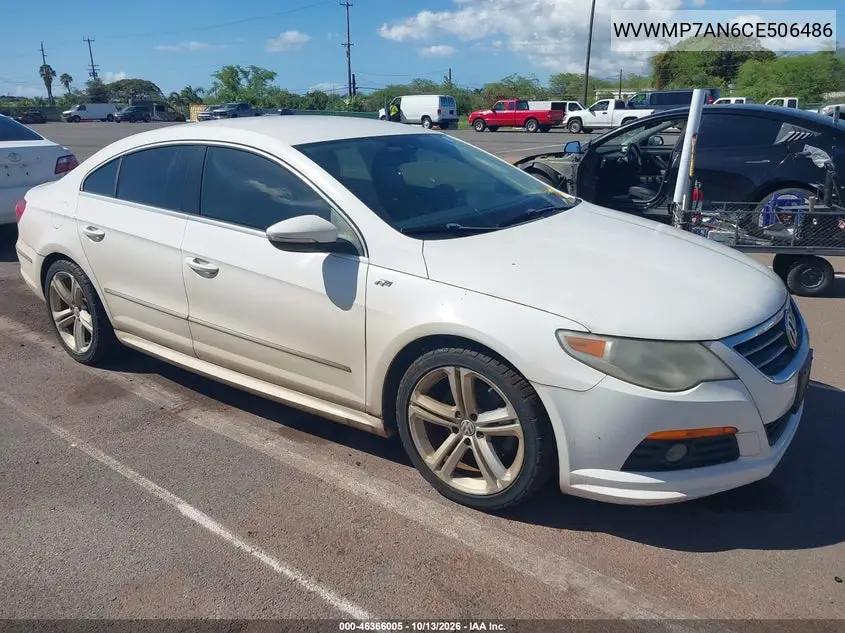 VOLKSWAGEN PASSAT CC 2012, VIN WVWMP7AN6CE506486