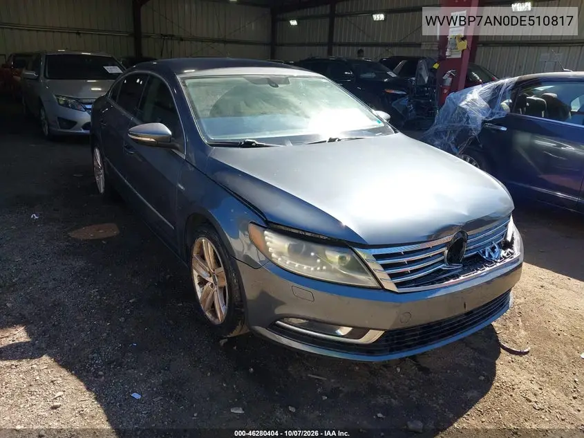 VOLKSWAGEN PASSAT CC 2013, VIN WVWBP7AN0DE510817