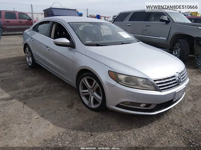 VOLKSWAGEN PASSAT CC 2013, VIN WVWBN7AN8DE510666