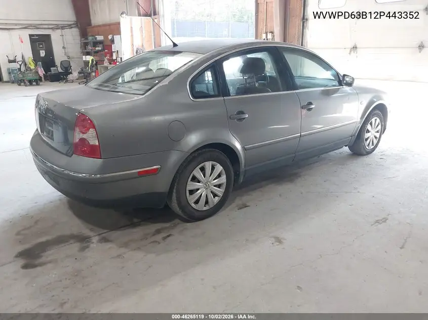 2002 VOLKSWAGEN PASSAT VIN WVWPD63B12P443352 — фото 4