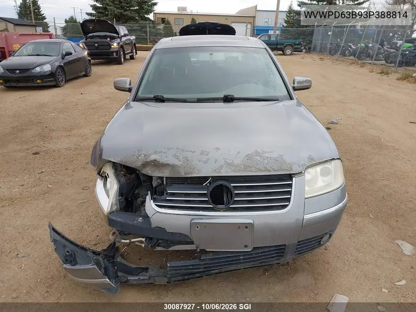 2003 VOLKSWAGEN PASSAT VIN WVWPD63B93P388814 — фото 12