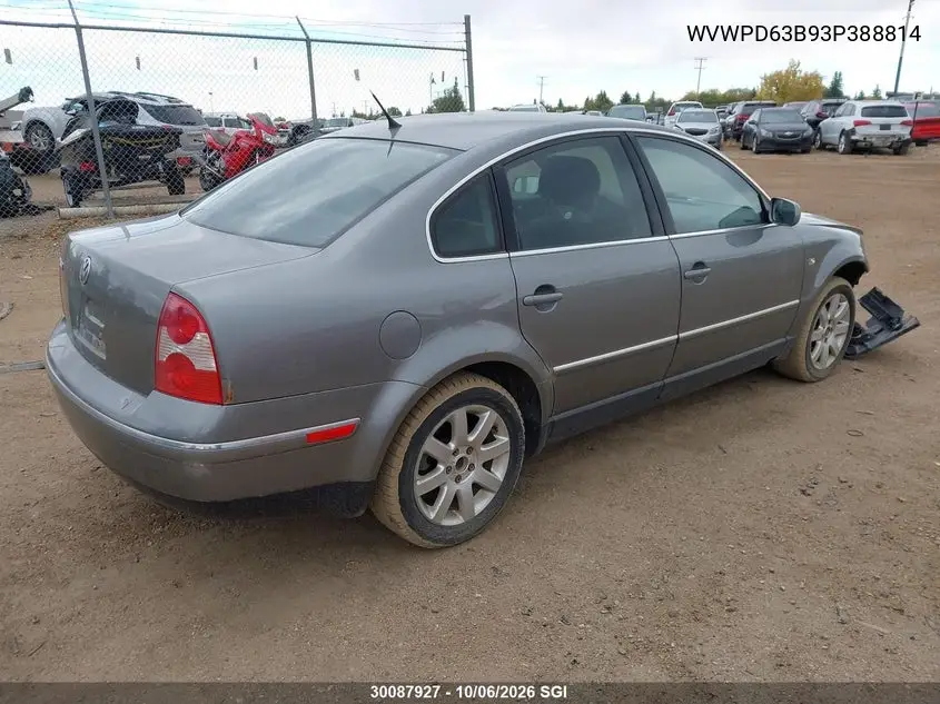 2003 VOLKSWAGEN PASSAT VIN WVWPD63B93P388814 — фото 4