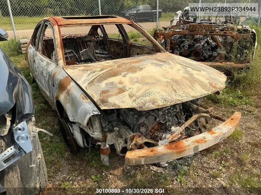 VOLKSWAGEN PASSAT 2003, VIN WVWPH23B93P334944