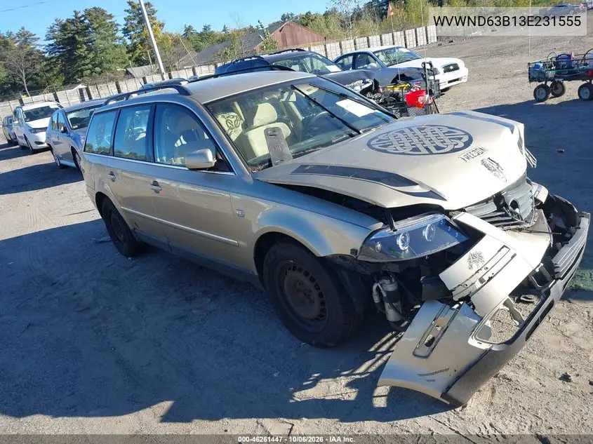 VOLKSWAGEN PASSAT 2003, VIN WVWND63B13E231555