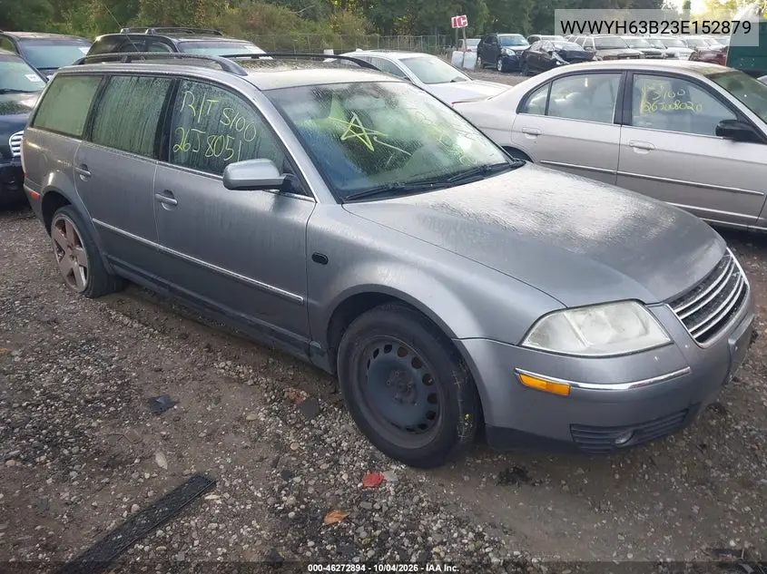 VOLKSWAGEN PASSAT 2003, VIN WVWYH63B23E152879