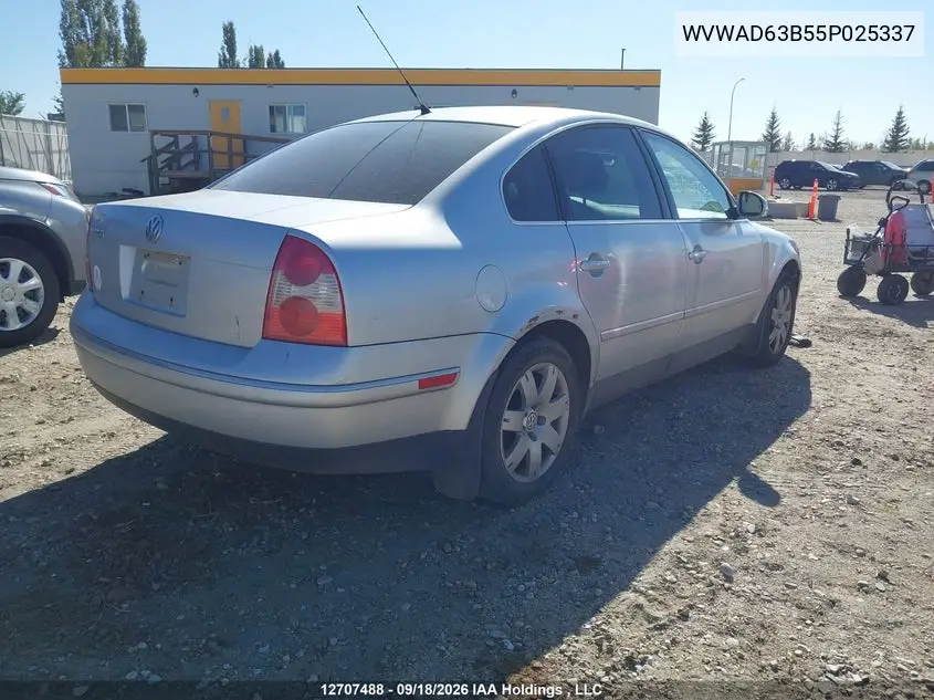 2005 VOLKSWAGEN PASSAT VIN WVWAD63B55P025337 — фото 4