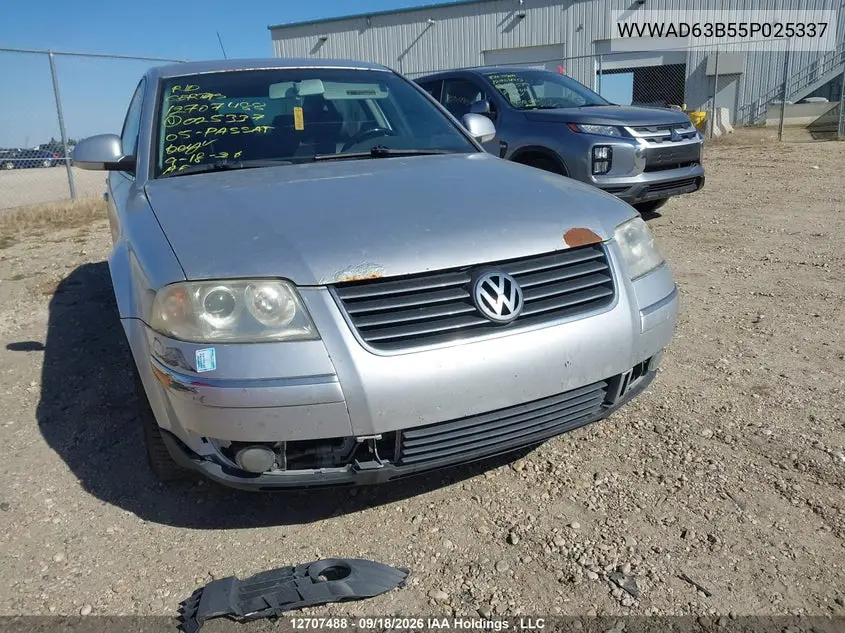 2005 VOLKSWAGEN PASSAT VIN WVWAD63B55P025337 — фото 6