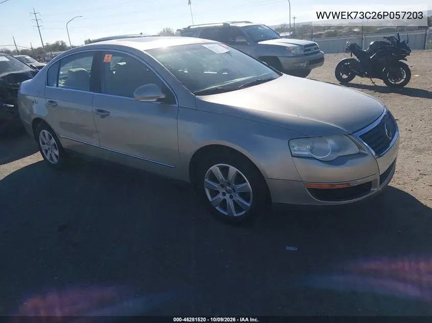 VOLKSWAGEN PASSAT 2006, VIN WVWEK73C26P057203