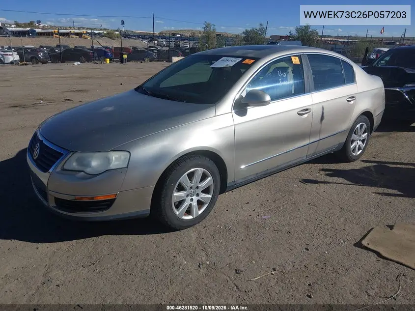 2006 VOLKSWAGEN PASSAT VIN WVWEK73C26P057203 — фото 2
