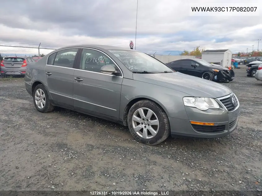 VOLKSWAGEN PASSAT 2007, VIN WVWAK93C17P082007