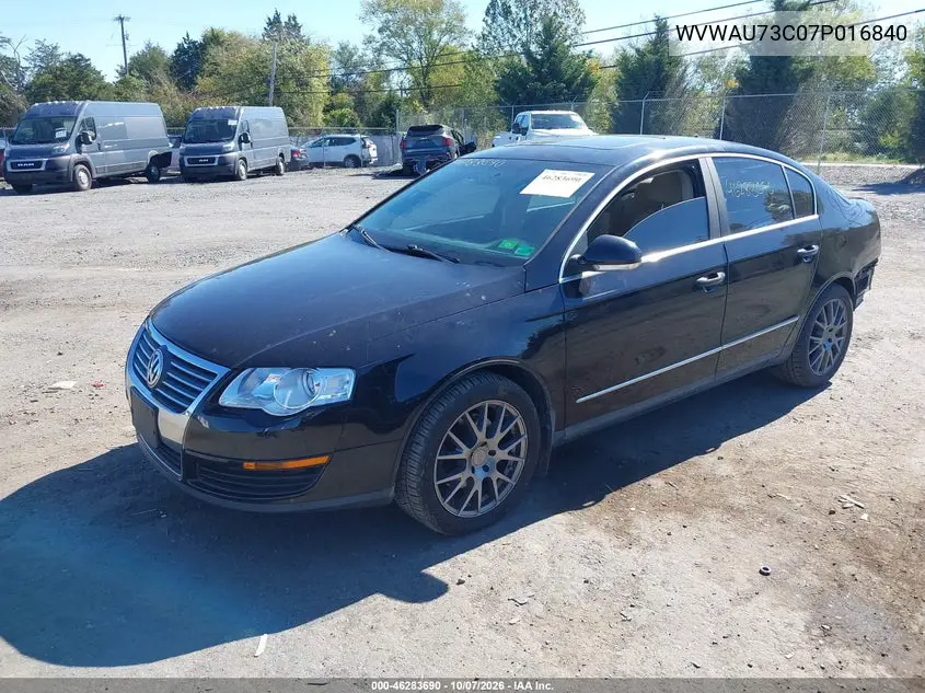 2007 VOLKSWAGEN PASSAT VIN WVWAU73C07P016840 — фото 2