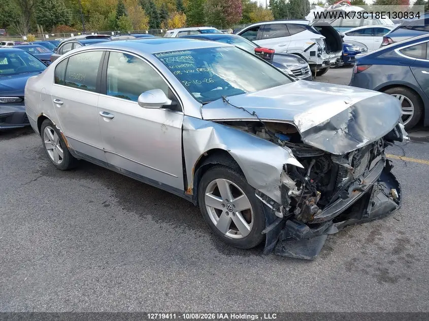 VOLKSWAGEN PASSAT 2008, VIN WVWAK73C18E130834