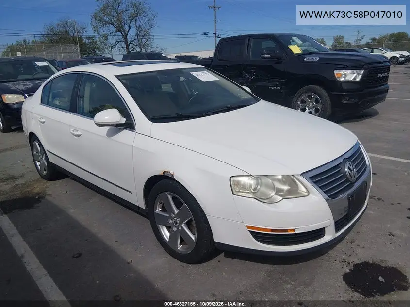 VOLKSWAGEN PASSAT 2008, VIN WVWAK73C58P047010