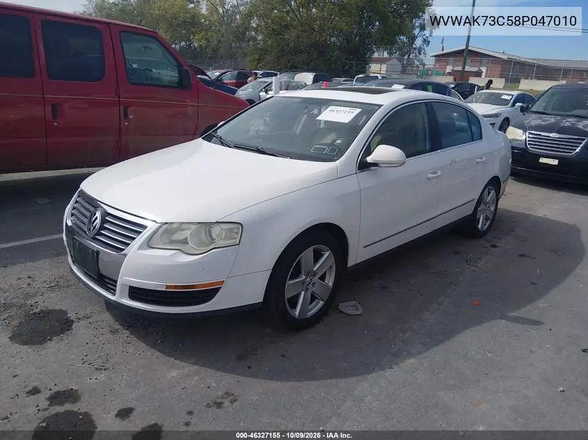 2008 VOLKSWAGEN PASSAT VIN WVWAK73C58P047010 — фото 2