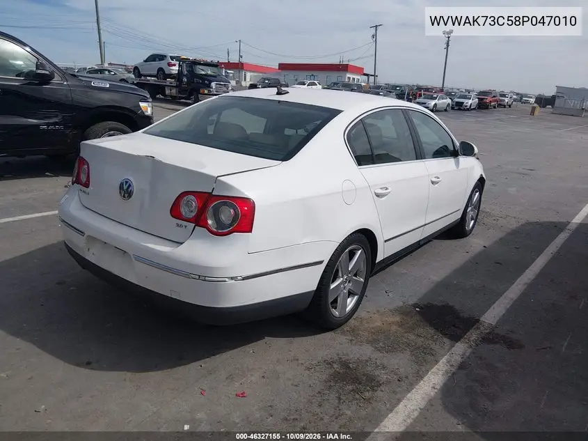 2008 VOLKSWAGEN PASSAT VIN WVWAK73C58P047010 — фото 4