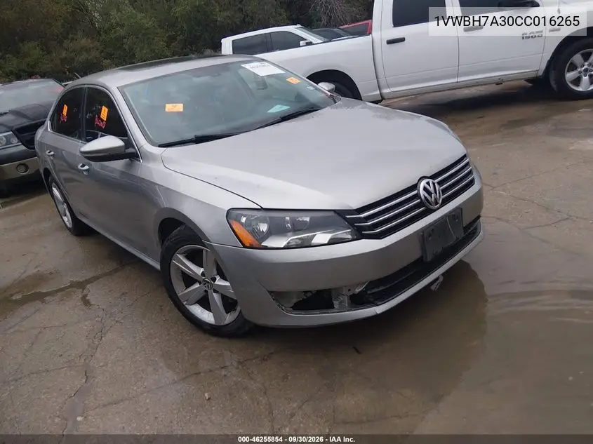 VOLKSWAGEN PASSAT 2012, VIN 1VWBH7A30CC016265