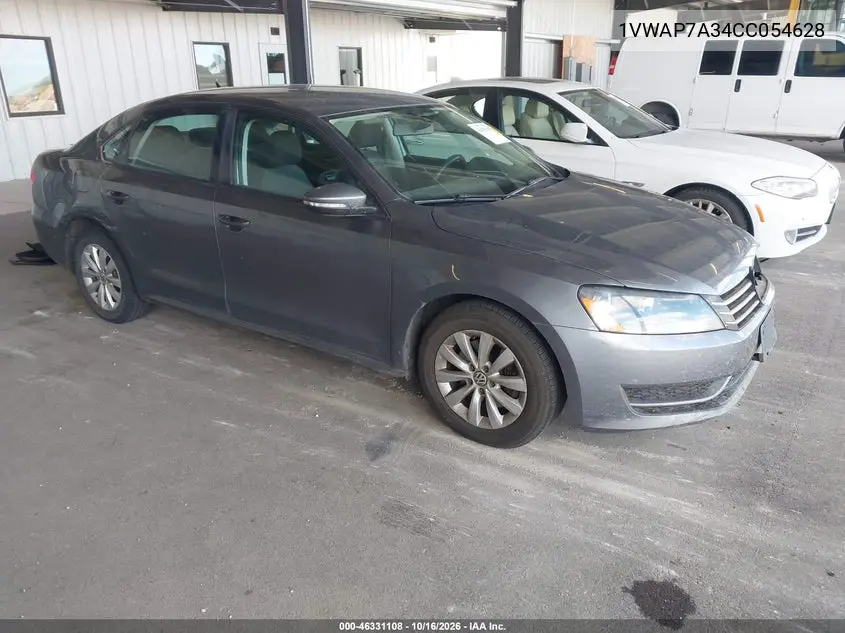 VOLKSWAGEN PASSAT 2012, VIN 1VWAP7A34CC054628
