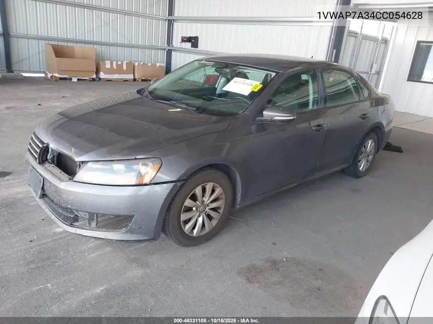2012 VOLKSWAGEN PASSAT VIN 1VWAP7A34CC054628 — фото 2