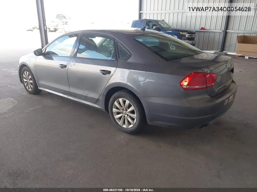 2012 VOLKSWAGEN PASSAT VIN 1VWAP7A34CC054628 — фото 3