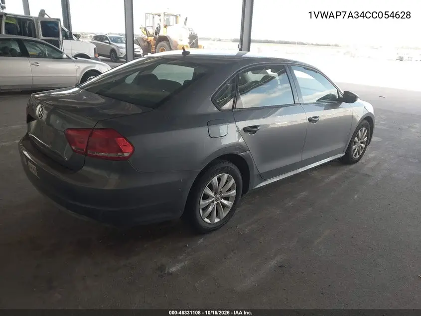2012 VOLKSWAGEN PASSAT VIN 1VWAP7A34CC054628 — фото 4