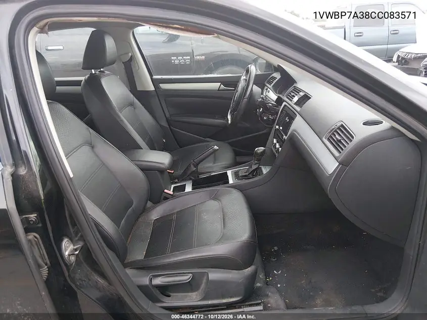2012 VOLKSWAGEN PASSAT VIN 1VWBP7A38CC083571 — фото 5