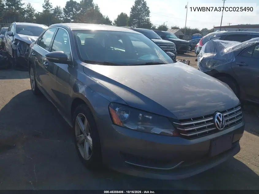 VOLKSWAGEN PASSAT 2012, VIN 1VWBN7A37CC025490