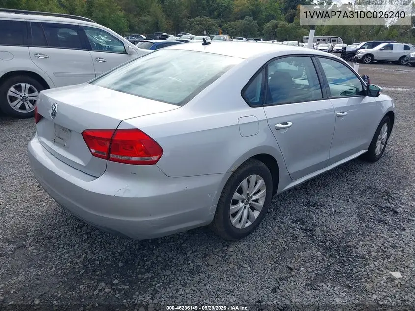2013 VOLKSWAGEN PASSAT VIN 1VWAP7A31DC026240 — фото 4